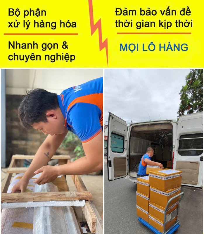 Bộ phận xử lý hàng hóa nhanh gọn và chuyên nghiệp.