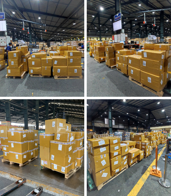 Hàng hóa tại cảng hàng không Wingo Logistics.