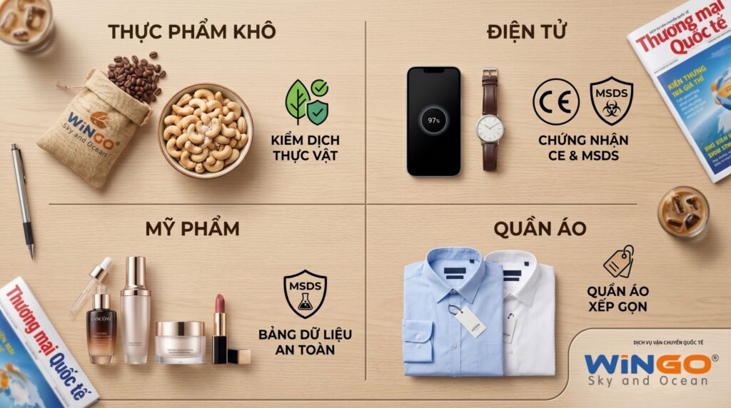 Các nhóm mặt hàng được phép gửi đi Đức.
