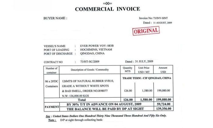 Commercial Invoice là gì Commercial Invoice là gì