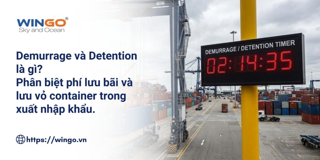 Demurrage và Detention là gì? Phân biệt phí lưu bãi và lưu vỏ container trong xuất nhập khẩu.