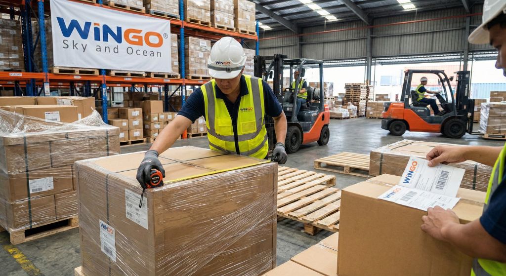 Quy trình làm hàng FCL và LCL tại kho của Wingo Logistics đi Mỹ, Úc, Canada, Thái Lan và Châu Âu.